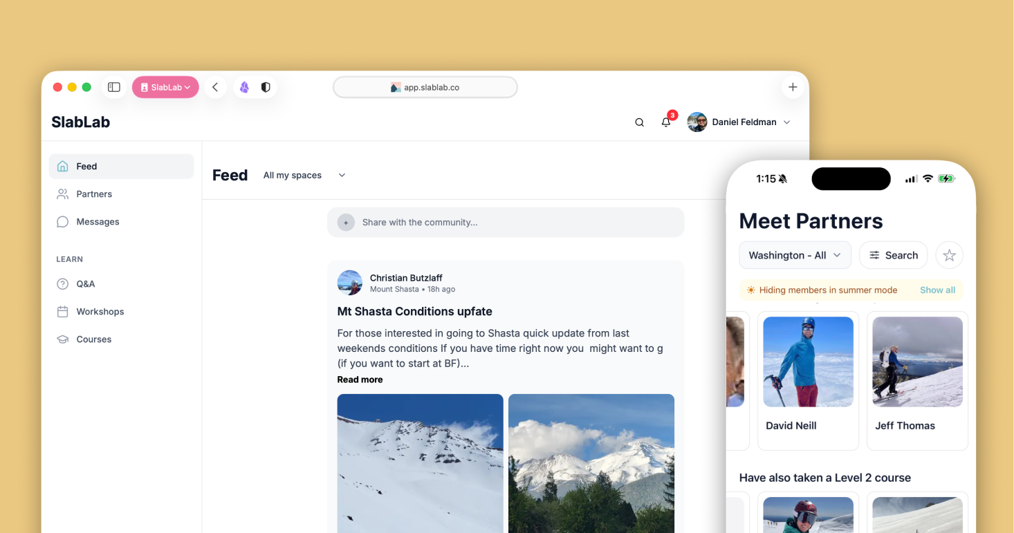 SlabLab app screens